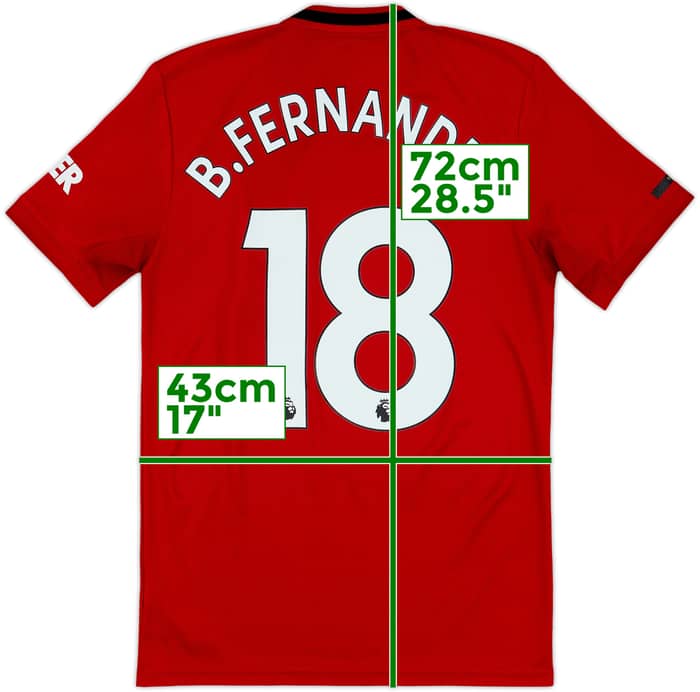 2019-20 Manchester United Home Shirt B.Fernandes #18 - 7/10 - (S)