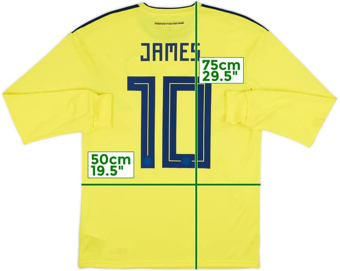 2018-19 Colombia Home L/S Shirt James #10 - 8/10 - (M)