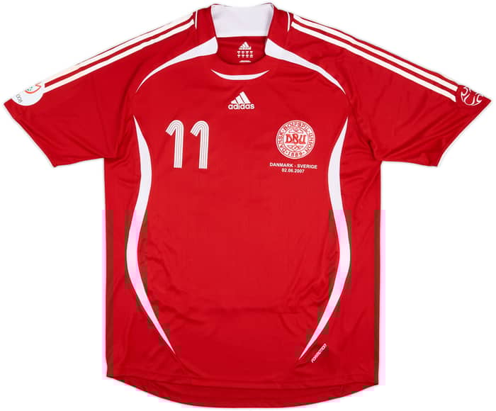 2006 Denmark Match Issue Home Shirt #11 (Rommedahl) v Sweden