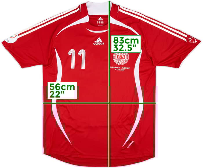 2006 Denmark Match Issue Home Shirt #11 (Rommedahl) v Sweden