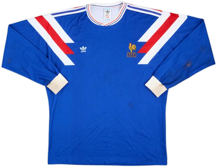 1990-91 France U-21 Match Worn Home L/S Shirt #12