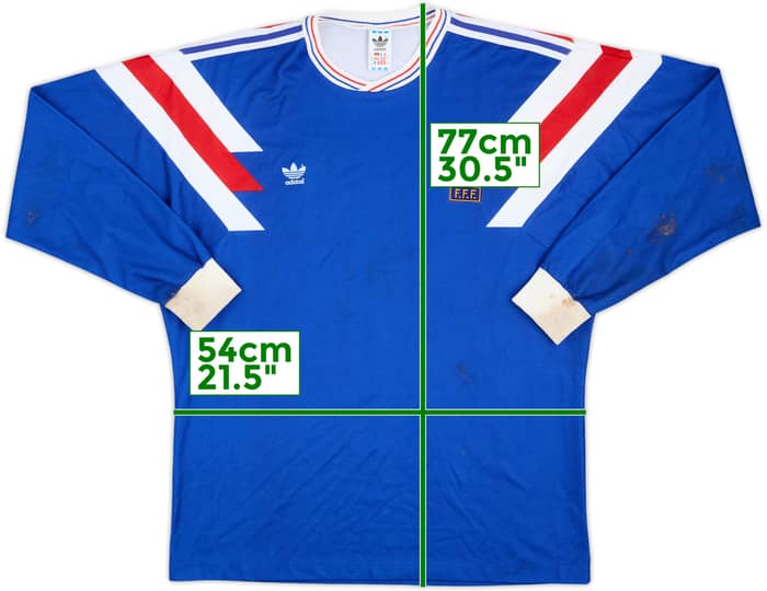 1990-91 France U-21 Match Worn Home L/S Shirt #12