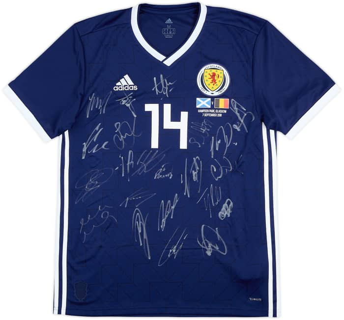 2018 Scotland Player Issue Squad Signed Home Shirt #14 - 9/10 - (M)