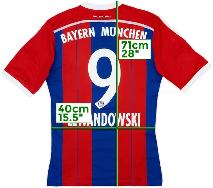 2014-15 Bayern Munich Home Shirt Lewandowski #9 - 6/10 - (S)