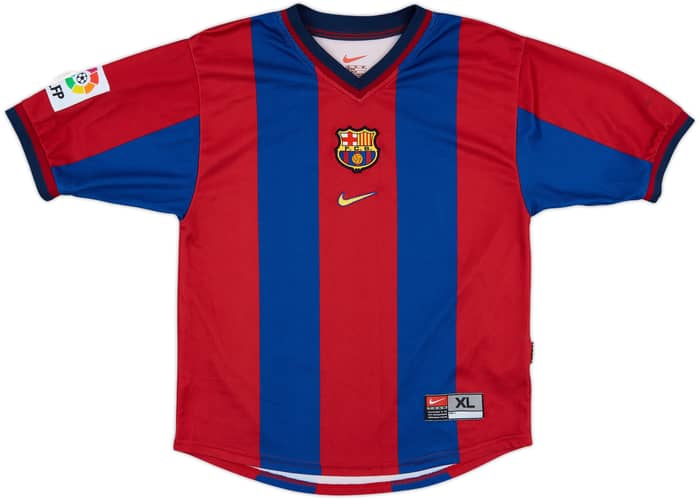 1998-00 Barcelona Home Shirt Rivaldo #11 - 7/10 - (XL.Boys)