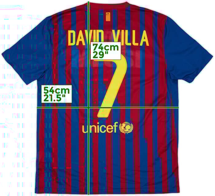 2011-12 Barcelona Home Shirt David Villa #7 - 7/10 - (L)