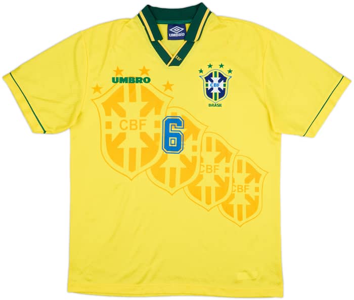1994-96 Brazil Home Shirt R. Carlos #6 - 6/10 - (XL)