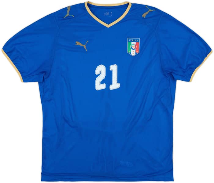 2007-08 Italy Home Shirt Pirlo #21 - 6/10 - (XL)