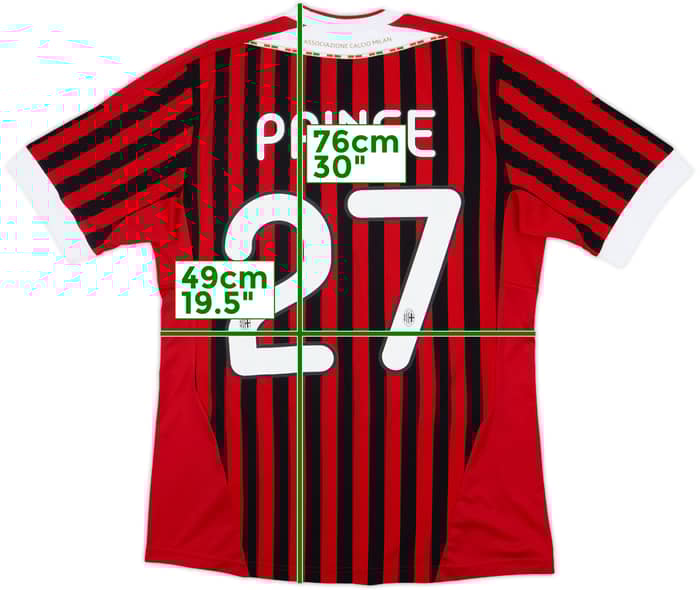 2011-12 AC Milan Home Shirt Prince #27 - 8/10 - (M)