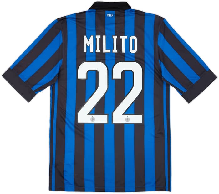2011-12 Inter Milan Home Shirt Milito #22 - 8/10 - (S)