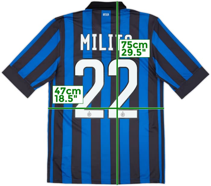2011-12 Inter Milan Home Shirt Milito #22 - 8/10 - (S)