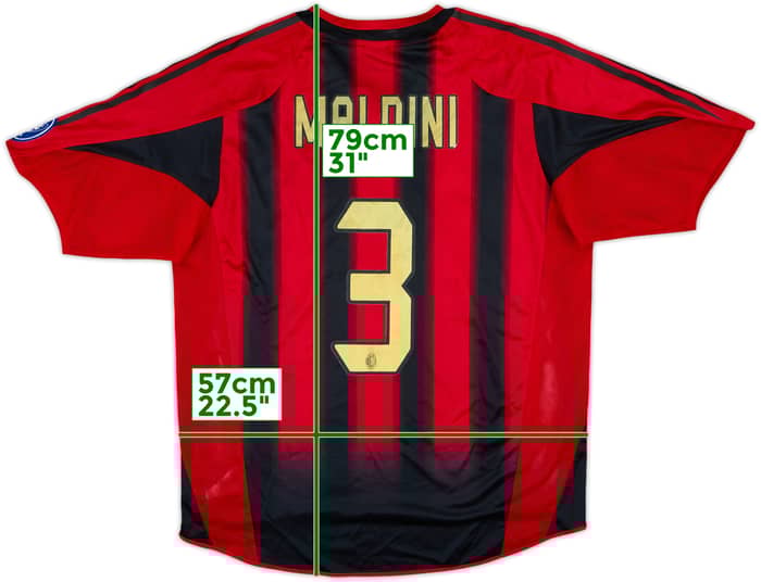 2004-05 AC Milan Home Shirt Maldini #3 - 7/10 - (L)