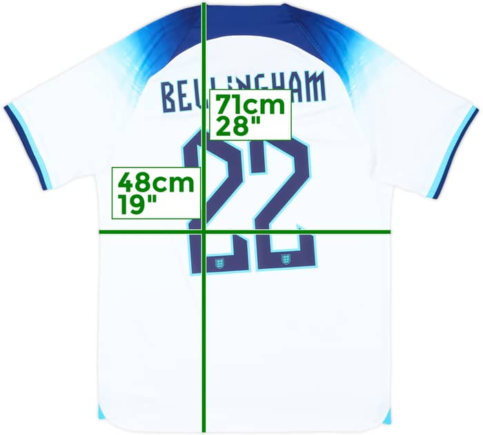 2022-23 England Home Shirt Bellingham #22 - 5/10 - (M)