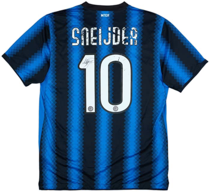 2010-11 Inter Milan Signed Home Shirt Sneijder #10 - 4/10 - (L)