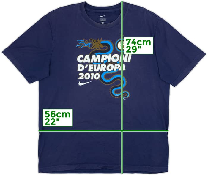 2009-10 Inter Milan Nike 'Campioni D'Europa' Cotton Tee - 8/10 - (XL)