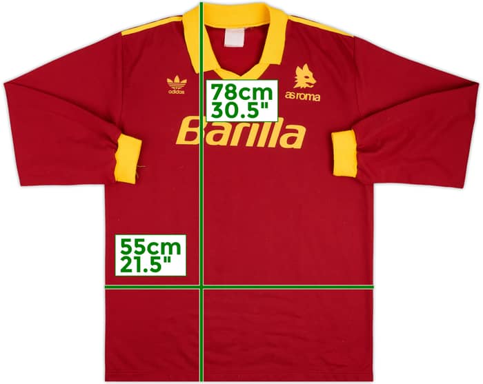 1991-92 Roma Match Issue Home L/S Shirt #9