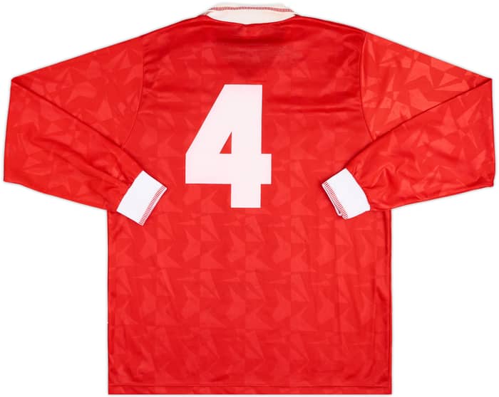 1991-92 Ancona Match Issue Signed Home L/S Shirt #4 (Pecoraro Scanio)