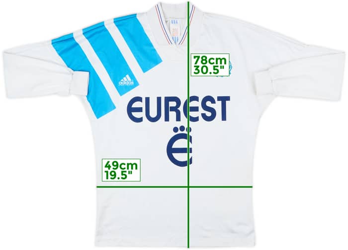 1993-94 Olympique Marseille Home L/S Shirt - 9/10 - (S)