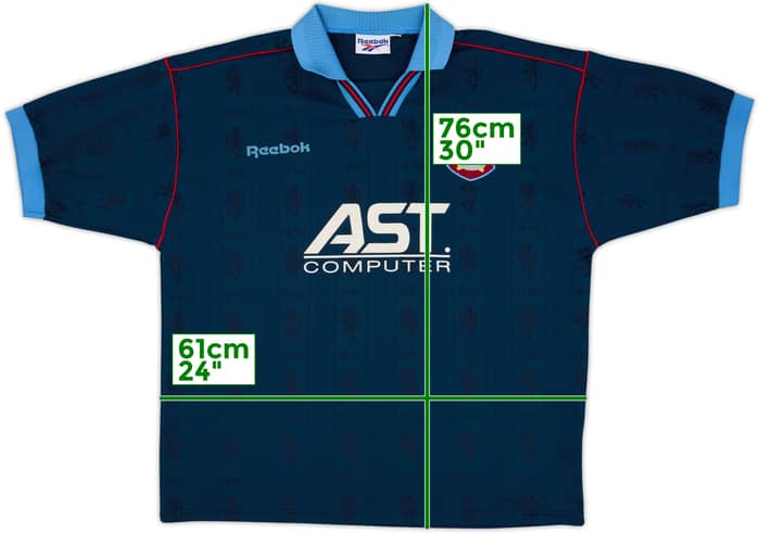 1995-97 Aston Villa Away Shirt - 8/10 - (XL)