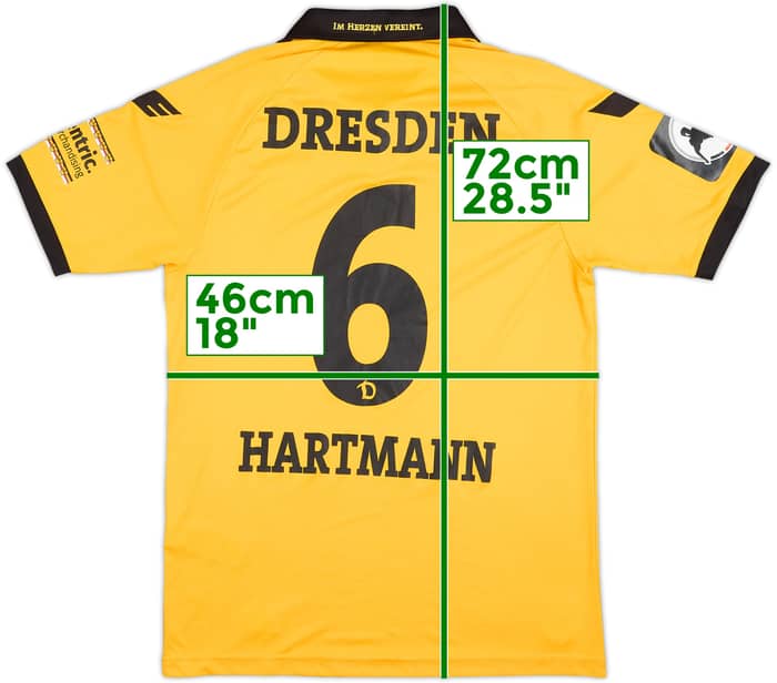 2015-16 Dynamo Dresden Home Shirt Hartmann #6 - 6/10 - (M)