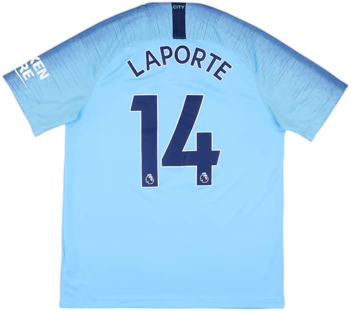 2018-19 Manchester City Home Shirt Laporte #14 - 8/10 - (L)