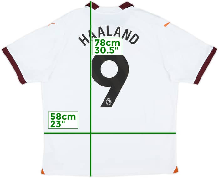 2023-24 Manchester City Away Shirt Haaland #9 - 9/10 - (XL)