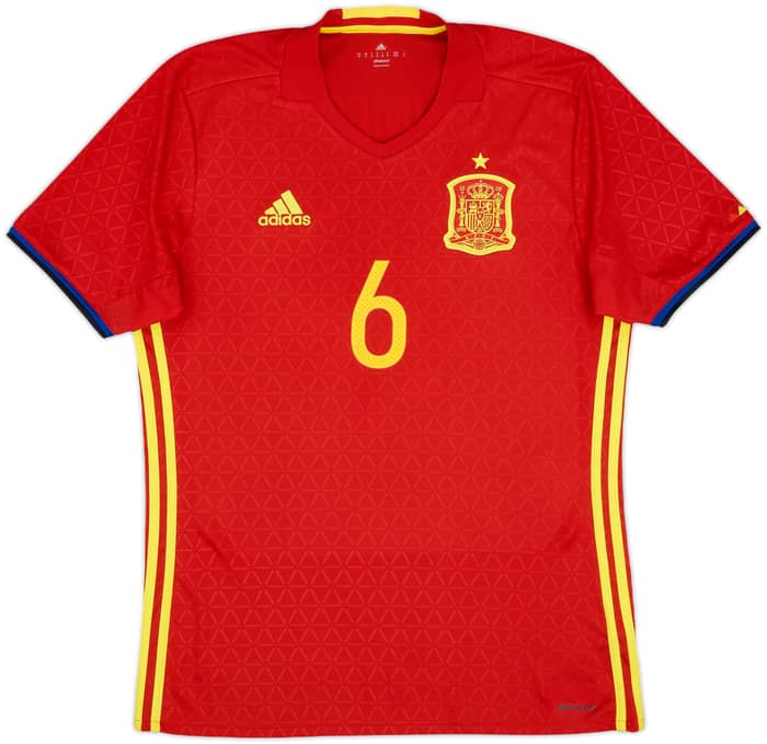 2016-17 Spain Home Shirt A. Iniesta #6 - 7/10 - (M)