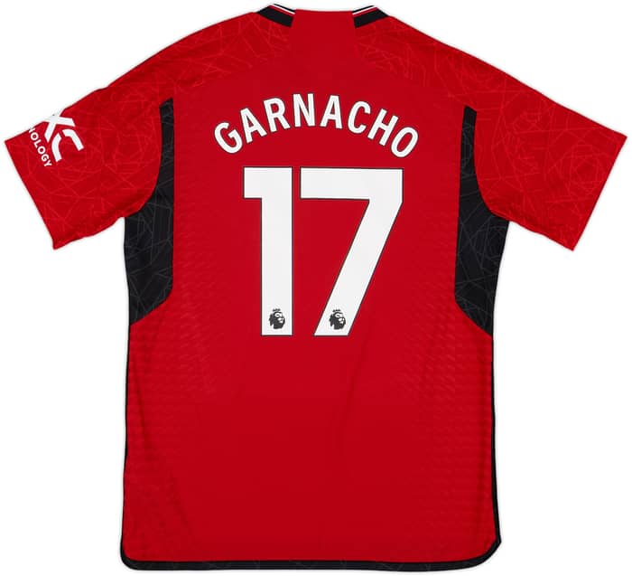 2023-24 Manchester United Authentic Home Shirt Garnacho #17 - 8/10 - (L)