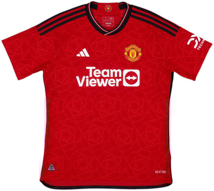 2023-24 Manchester United Authentic Home Shirt Garnacho #17 - 8/10 - (L)