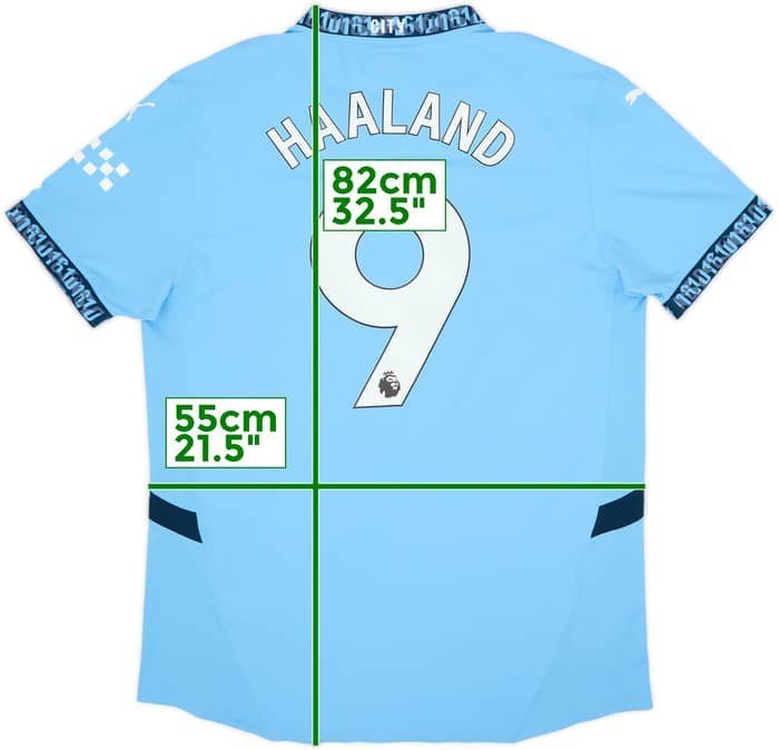 Camiseta auténtica de local del Manchester City 2024-25 Haaland #9 - 8/10 - (XXL)