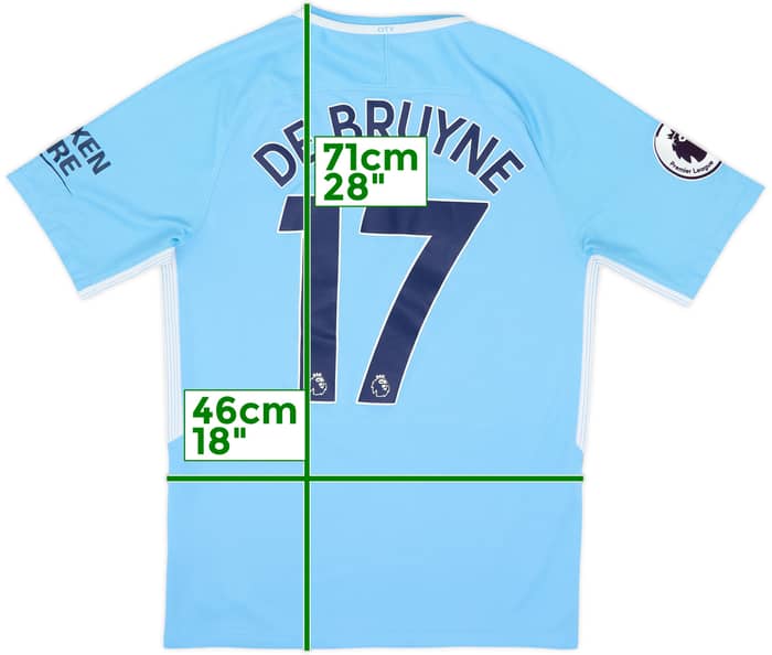 Camiseta de local del Manchester City 2017-18 De Bruyne #17 - 9/10 - (S)