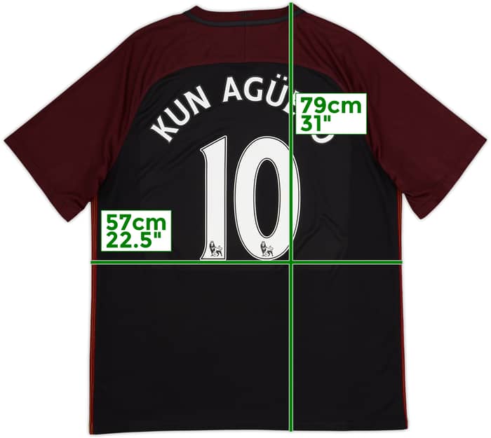 2016-17 Manchester City Camiseta de visitante Kun Aguero #10 - 9/10 - (XL)