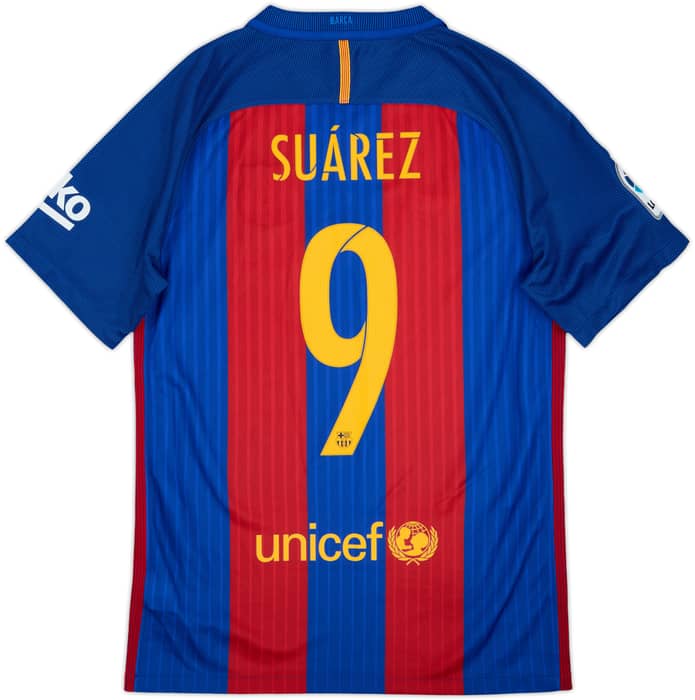 2016-17 Barcelona Home Shirt Suarez #9 - 8/10 - (S)