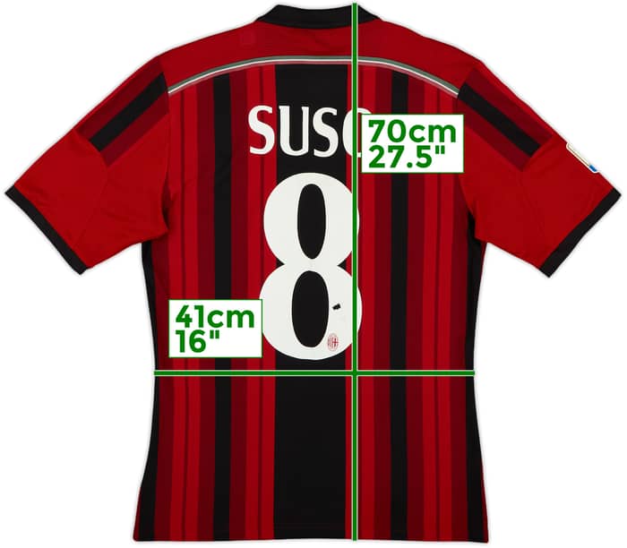 2014-15 AC Milan Home Shirt Suso #8 - 6/10 - (S)