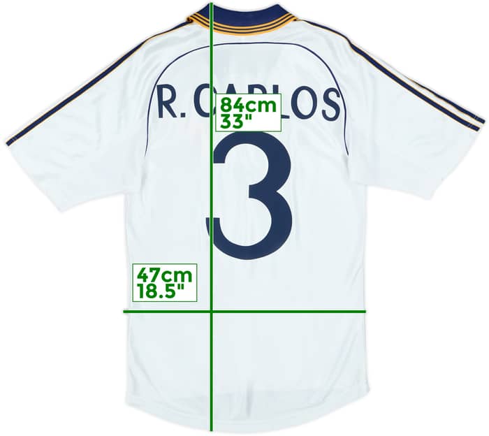 Camiseta de local del Real Madrid 1998-00 R.Carlos #3 - 7/10 - (S)