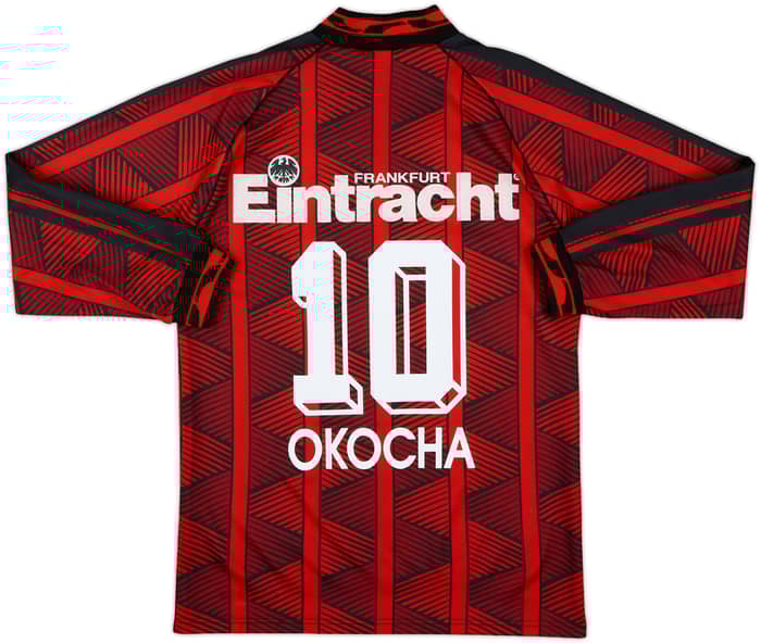1995-96 Eintracht Frankfurt Home L/S Shirt Okocha #10 - 8/10 - (XS)