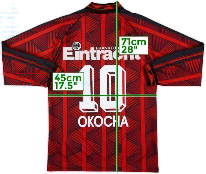 1995-96 Eintracht Frankfurt Home L/S Shirt Okocha #10 - 8/10 - (XS)