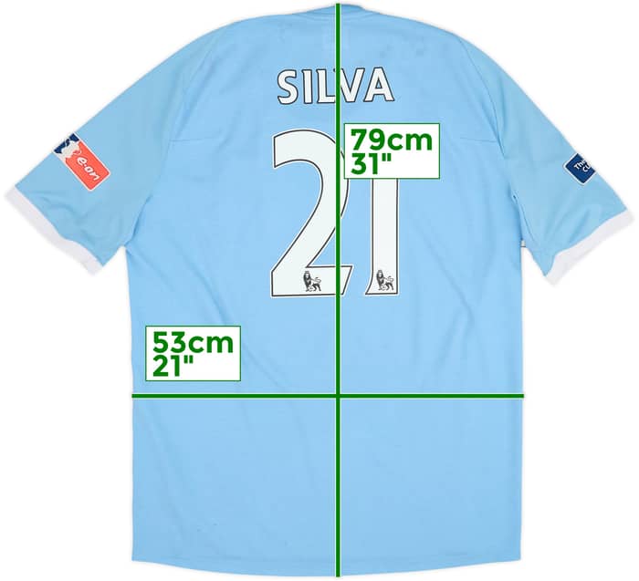 2010-11 Manchester City Home Shirt Silva #21 - 6/10 - (XL)
