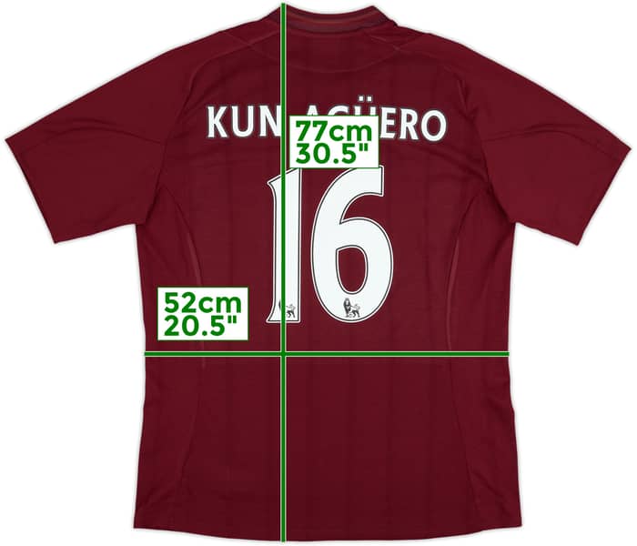 2012-13 Manchester City Away Shirt Kun Aguero #16 - 9/10 - (L)