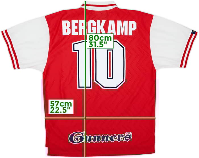 1996-98 Arsenal Home Shirt Bergkamp #10 - 8/10 - (XL)
