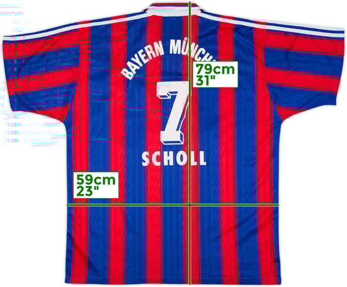 1995-97 Bayern Munich Home Shirt Scholl #7 - 6/10 - (XL)