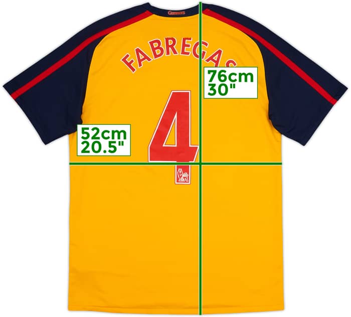 2008-09 Arsenal Camiseta Visitante Fabregas #4 - 5/10 - (M)