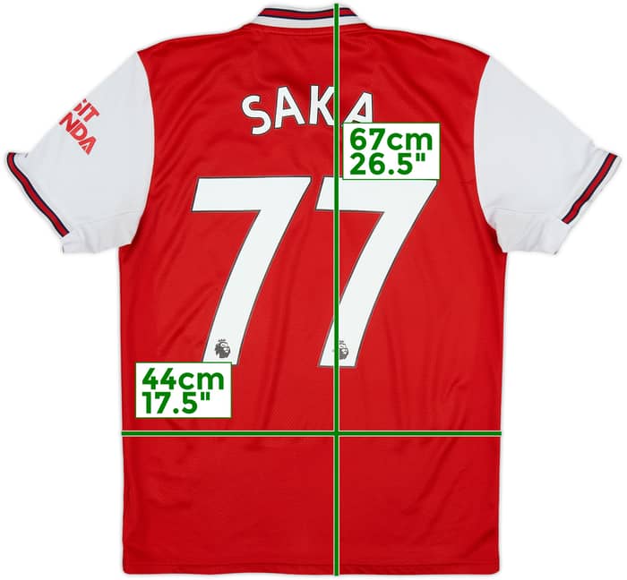 2019-20 Arsenal Home Shirt Saka #77 - 6/10 - (S)