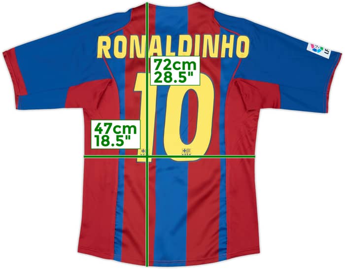 2004-05 Barcelona Home Shirt Ronaldinho #10 - 8/10 - (S)