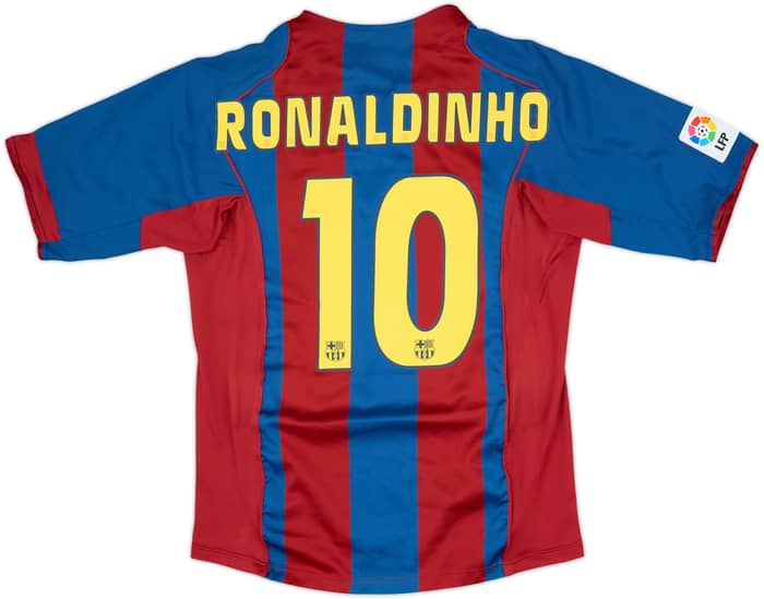 2004-05 Barcelona Home Shirt Ronaldinho #10 - 9/10 - (M)