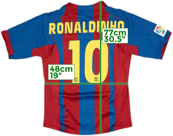 2004-05 Barcelona Home Shirt Ronaldinho #10 - 9/10 - (M)