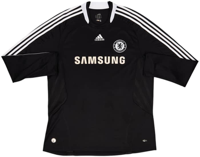 Camiseta de visitante de manga larga del Chelsea 2008-09 Drogba #11 - 8/10 - (XL)