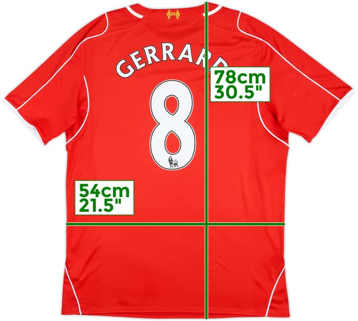 2014-15 Liverpool Home Shirt Gerrard #8 - 5/10 - (XL)