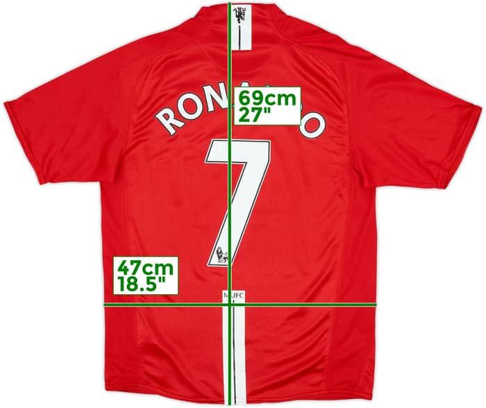 2007-09 Manchester United Camiseta Local Ronaldo #7 - 6/10 - (S)