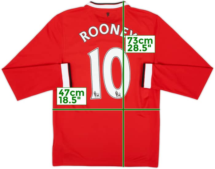 2014-15 Manchester United Home L/S Shirt Rooney #10 - 8/10 - (S)